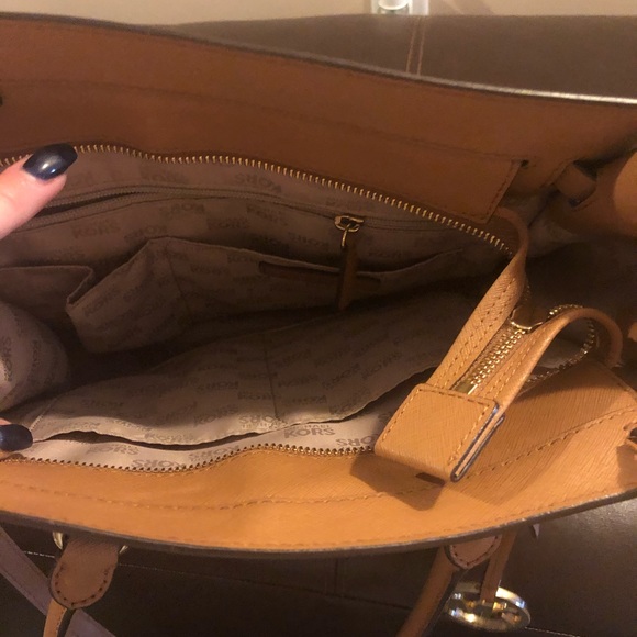 Michael Kors Hamilton cognac brown&cream bag - Picture 4 of 8